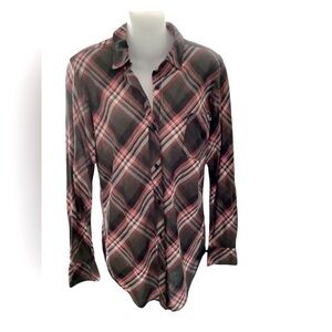 DC SKATE VINTAGE PLAID BUTTON SHIRT